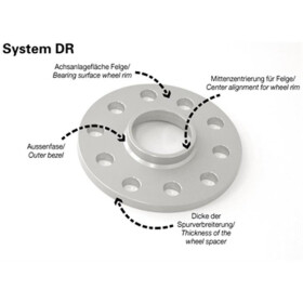 H&R Spurverbreiterung silber DR 10mm für Citroen C1 P 3-Türer 1024541