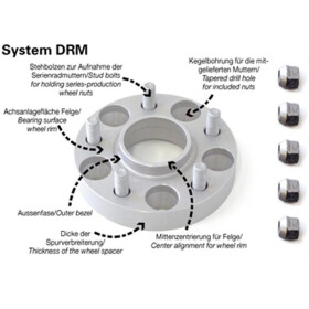H&R Spurverbreiterung silber DRM 50mm für Daihatsu Applause A101 5-Türer 5024561